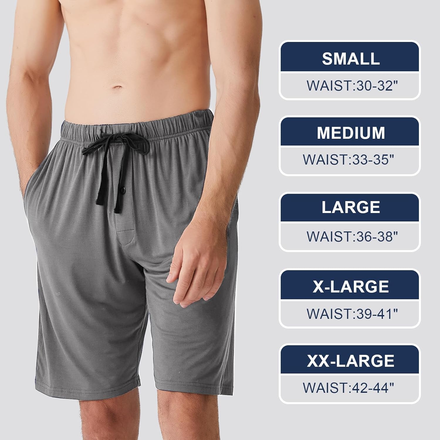 Thumbnail 5 de BAMBOO COOL Men's Pajama Bottoms Lounge Shorts (2 Pack)