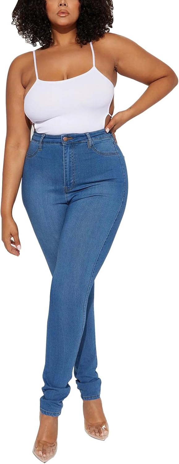 Thumbnail 3 de KUNMI Women's Classic High Waisted Skinny Stretch Jeans