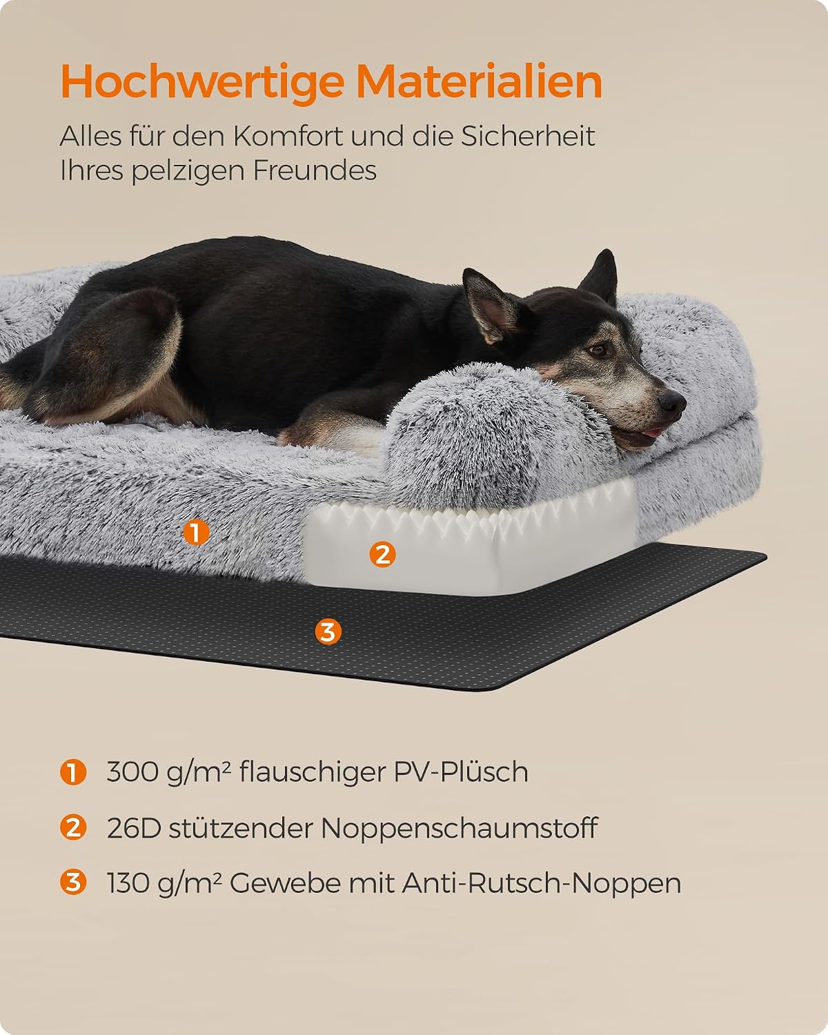 Thumbnail 4 de Feandrea FluffyHug Hundebett XL – Noppenschaumstoff, abnehmbarer Bezug, 106 × 76 × 16 cm