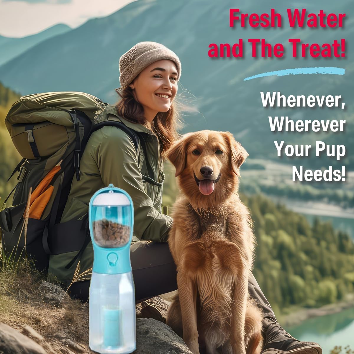 Thumbnail 5 de PANJAL Portable Dog Water Bottle 600ml