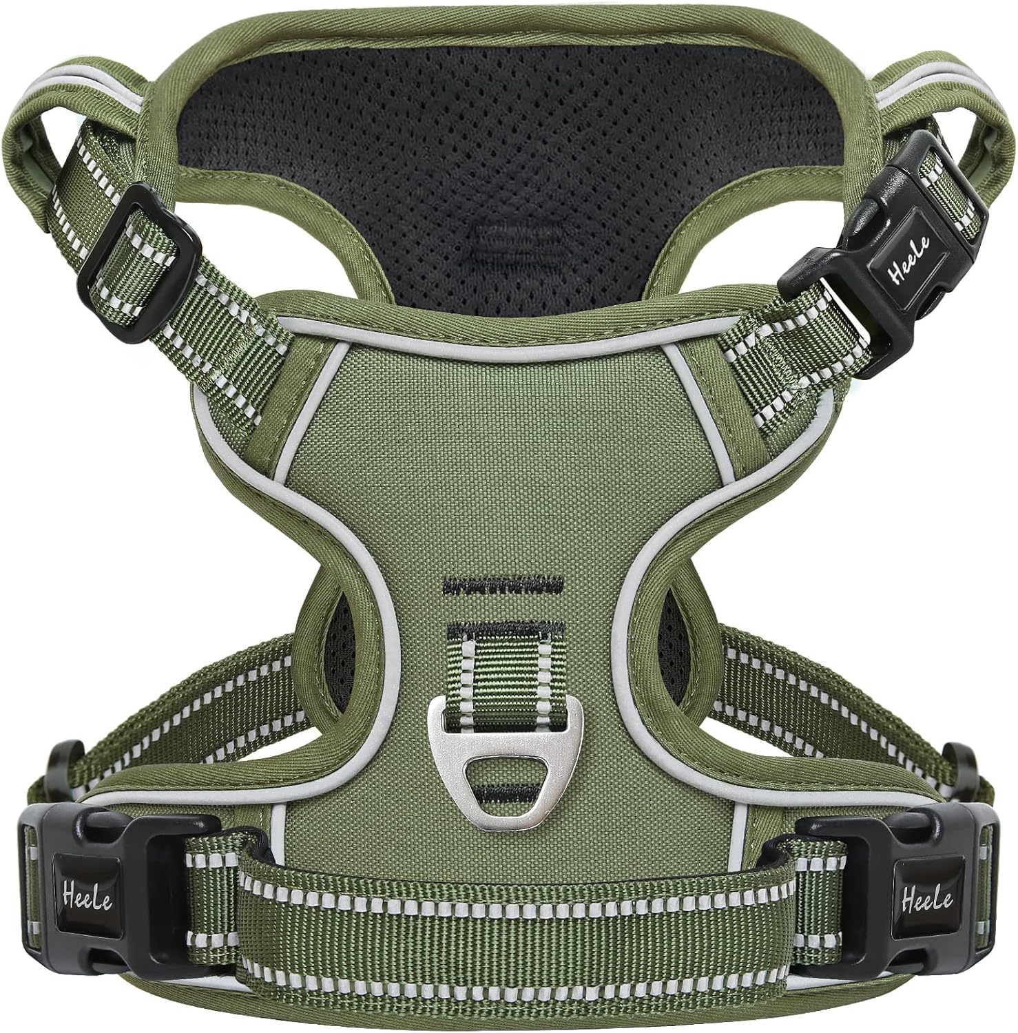 Detalle de HEELE Dog Harness No Pull with Neck Release – Front and Back Clips, Reflective Padded Vest (XL) for Outdoor Walking
