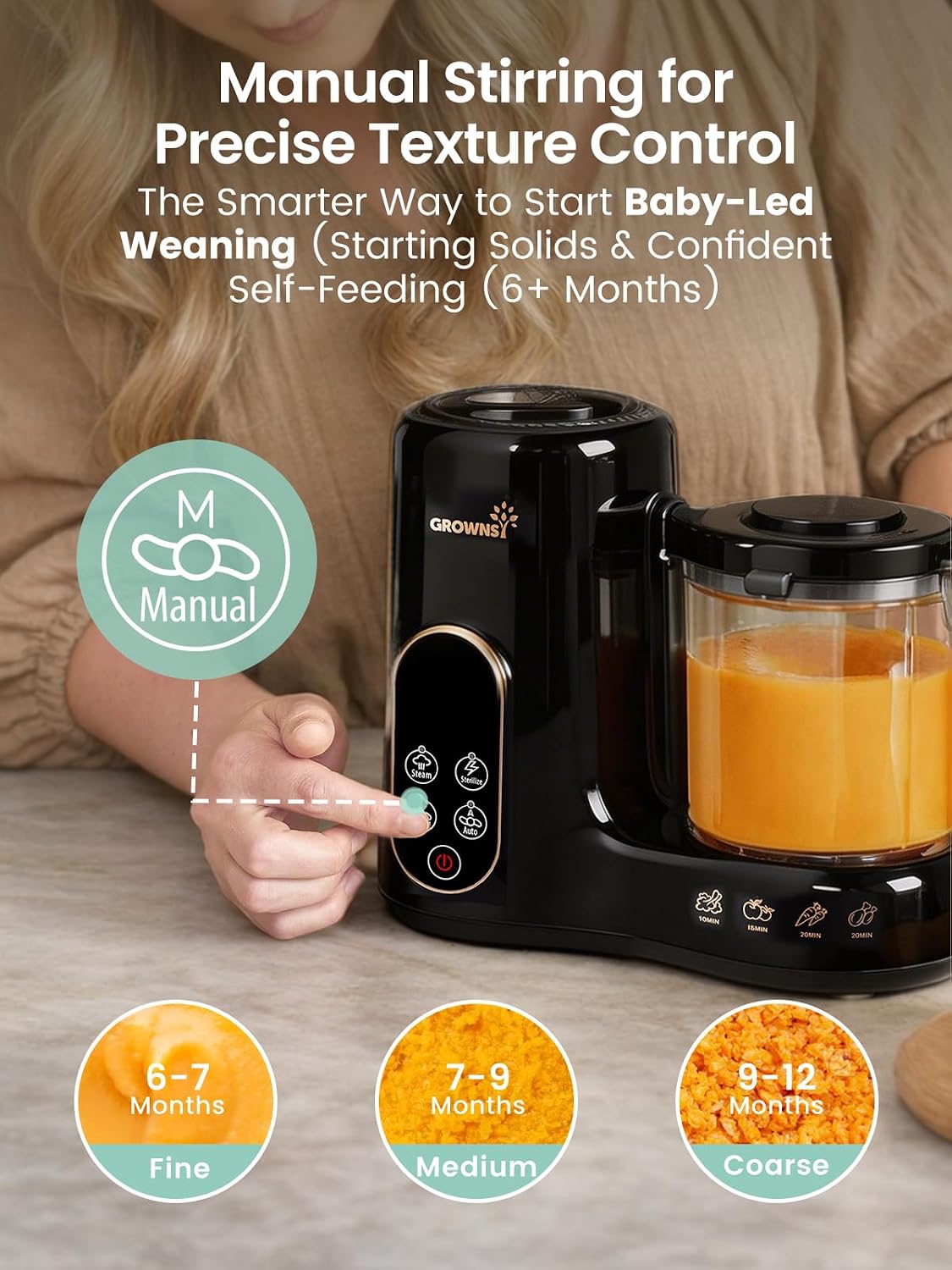 Detalle de Grownsy Baby Food Maker with Tritan Bowl