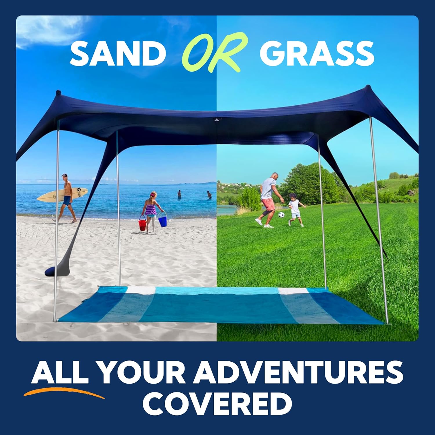 Thumbnail 6 de SUN NINJA Beach Tent Sun Shelter UPF 50+ Easy Pop-Up Canopy