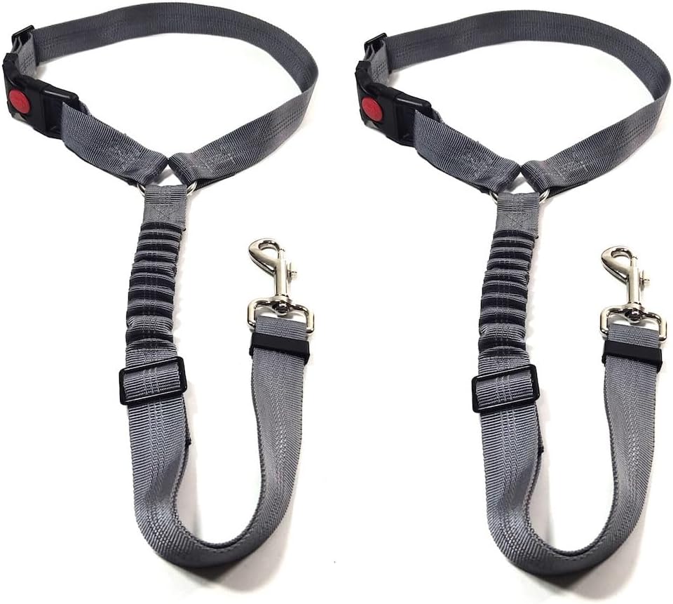 Detalle de GoBuyer Dog Car Headrest Seat Belt 2 Pack – Adjustable Pet Travel Harnesses for Safe Car Journeys