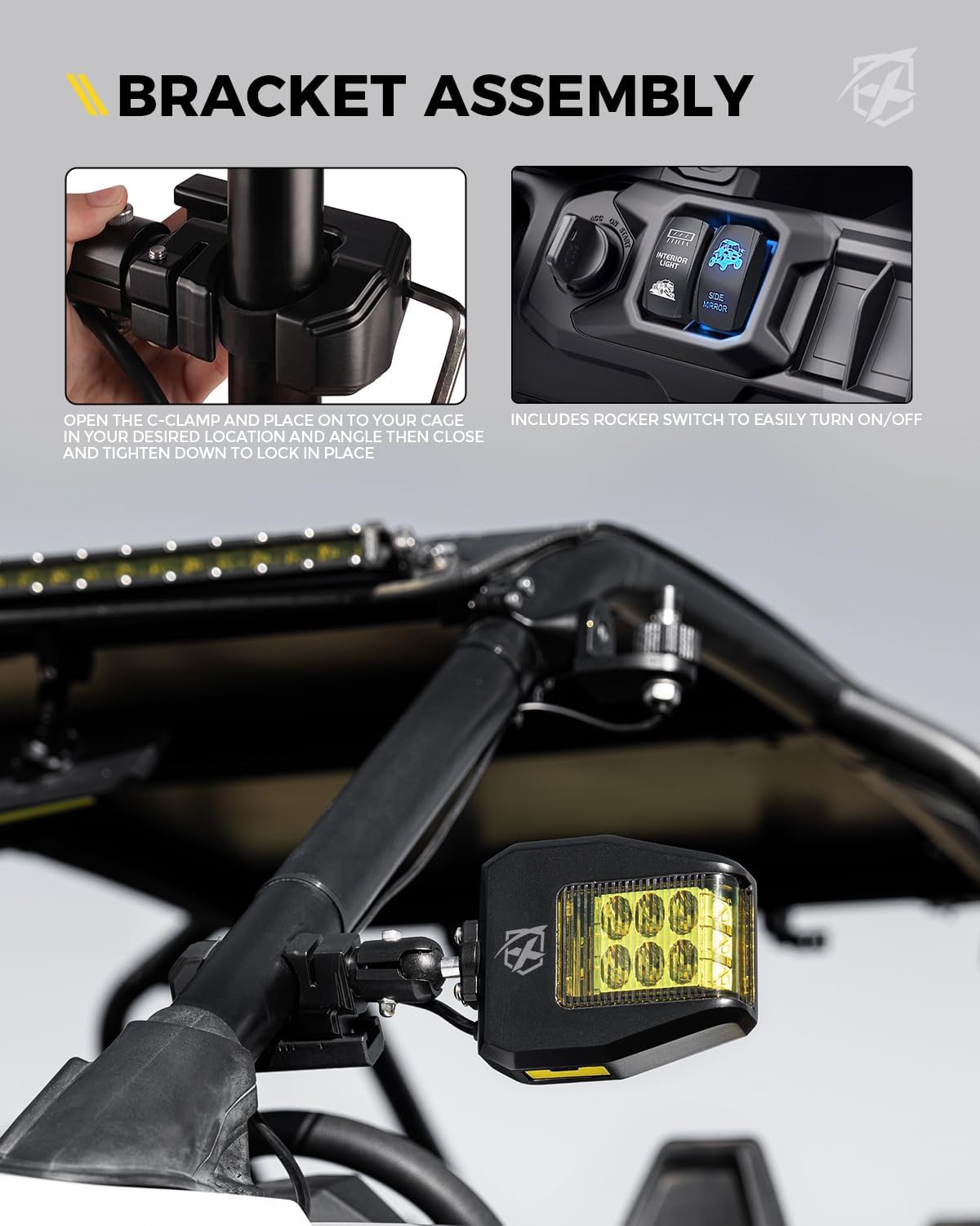 Thumbnail 6 de Xprite UTV Side Mirrors 1.75-2 in 🚙