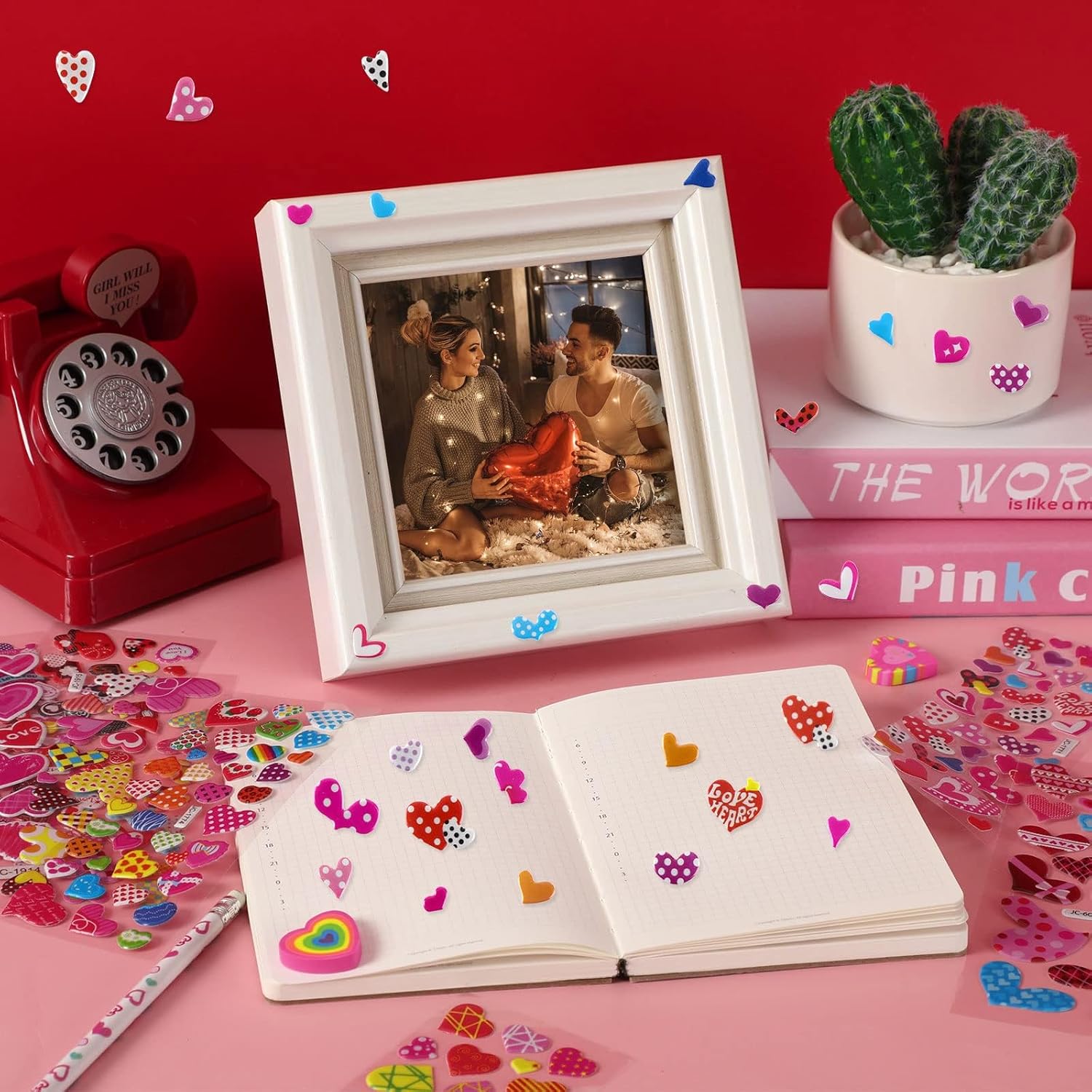 Thumbnail 5 de UPINS Herz Sticker Set – 14 Blätter 3D Puffy Aufkleber, über 200 Motive, vielseitig einsetzbar