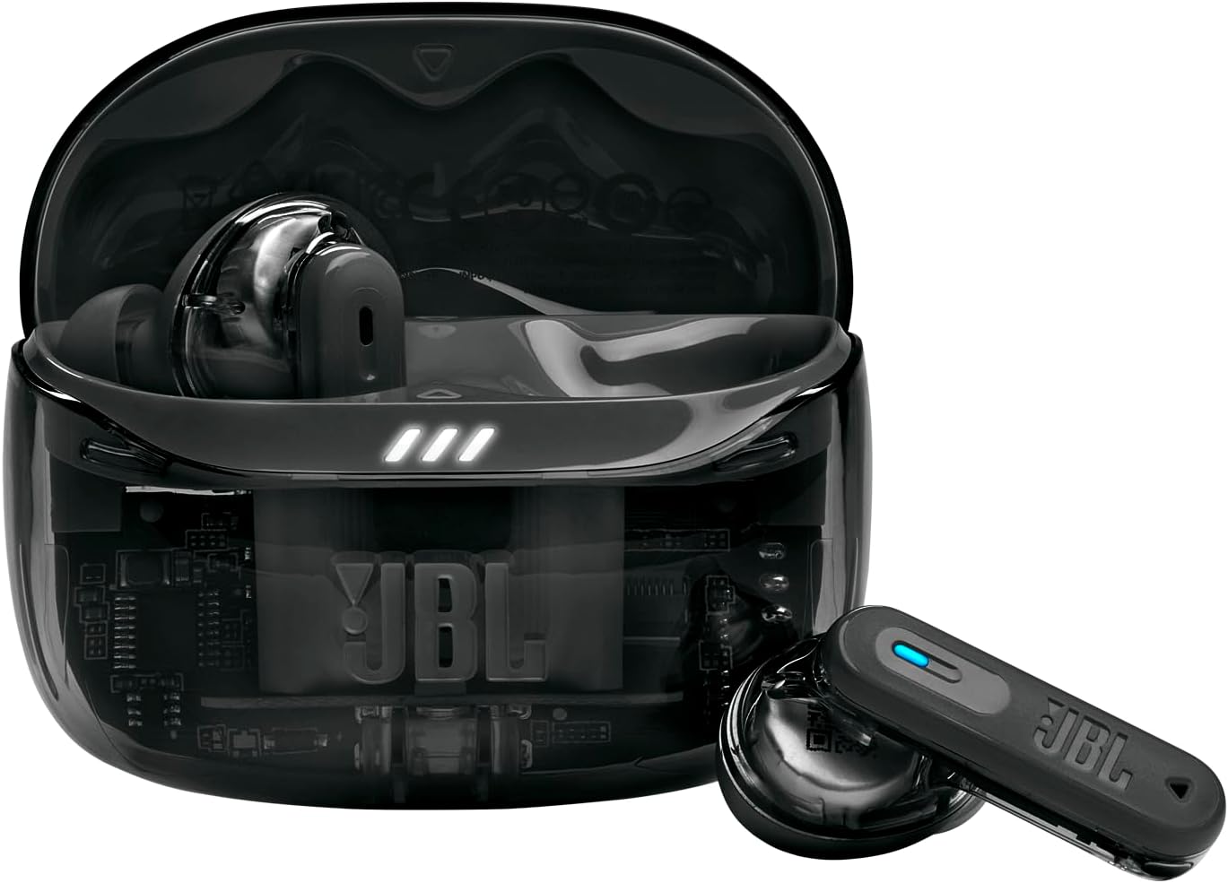 Detalle de JBL Tune Beam 2: True Wireless ANC Earbuds in Black Ghost