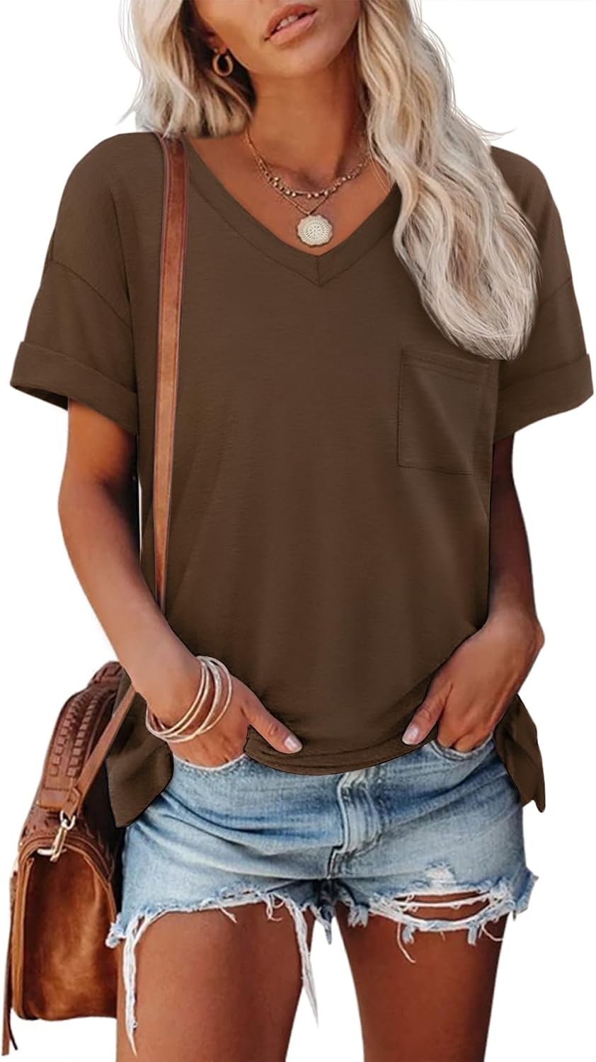Thumbnail 6 de ATHMILE Womens T Shirts 2026 Short Sleeve V-Neck Tee