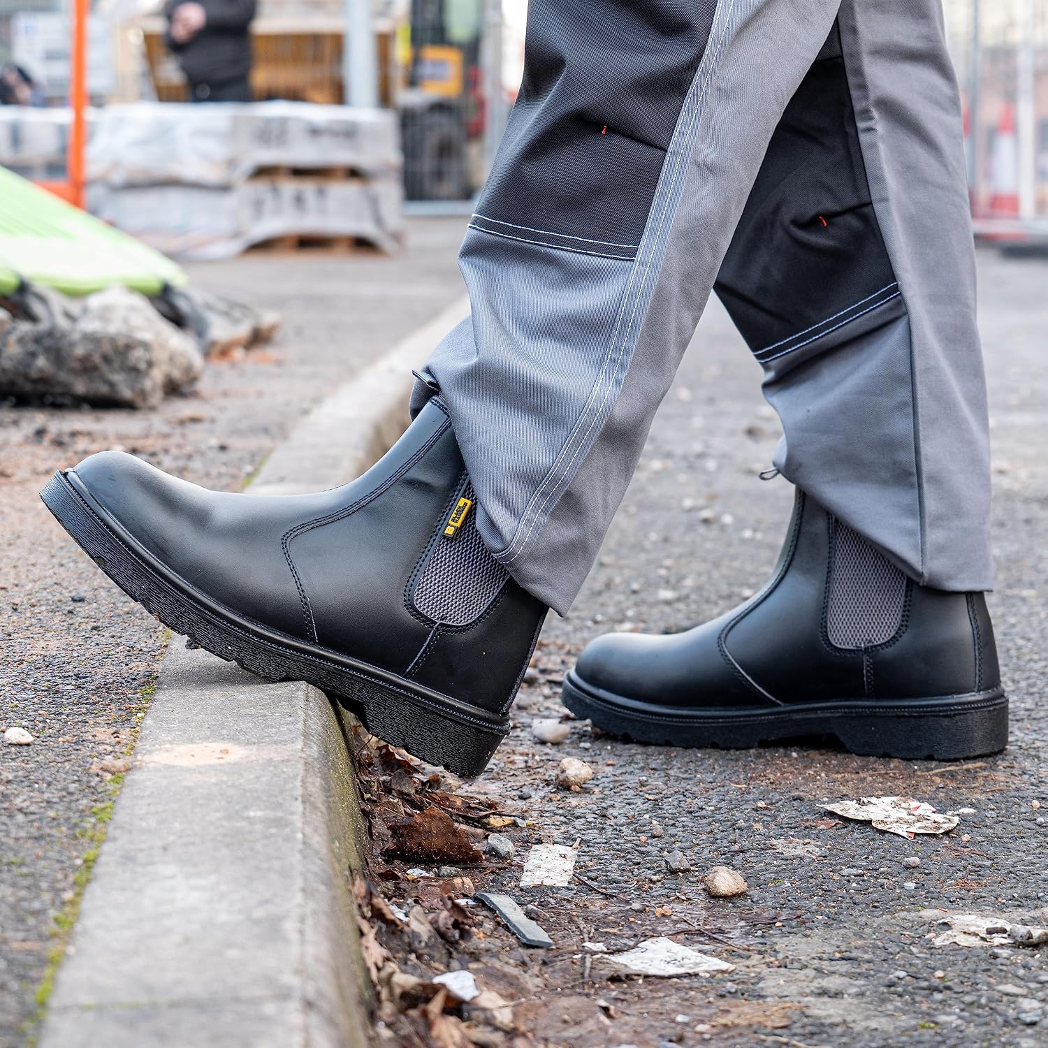 Detalle de Black Hammer Men’s Chelsea Safety Work Boots (Smooth Leather) Steel Toe Cap, S3 SRC