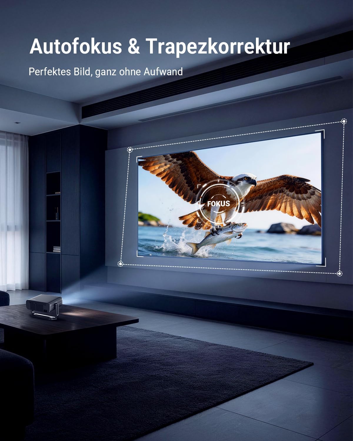 Thumbnail 6 de Smart Beamer 4K Heimkino mit Google TV – Autofokus, 2500 ANSI, WiFi 6, 360° Stativ, Auto-Objektivabdeckung