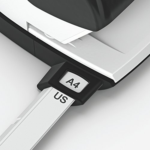 Detalle de Leitz NeXXt Bürolocher aus Metall – 30 Blatt, Anschlagschiene, 888 mm Lochabstand, 5,5 mm Löcher, schwarz