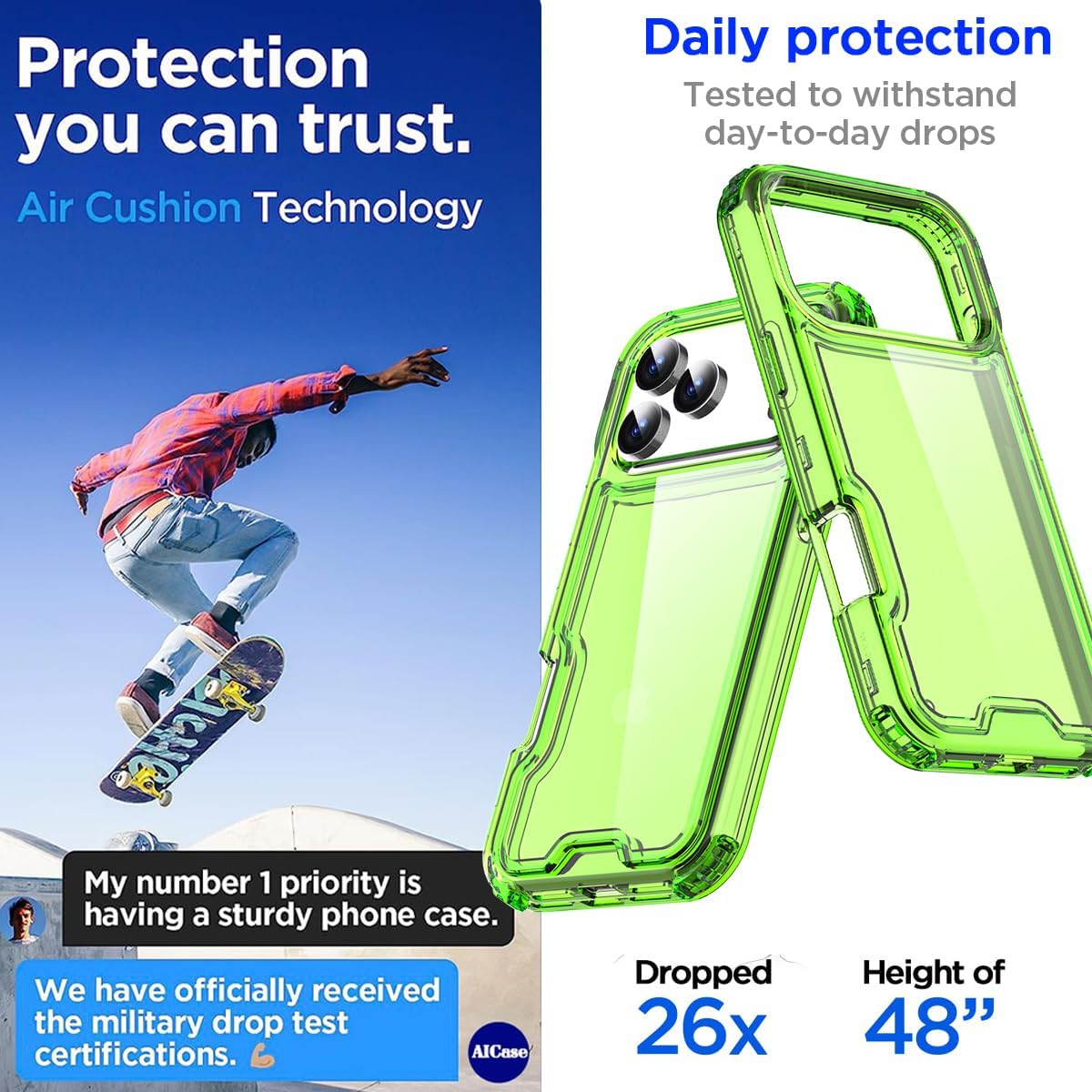 Detalle de AICase iPhone 17 Pro Case, Clear