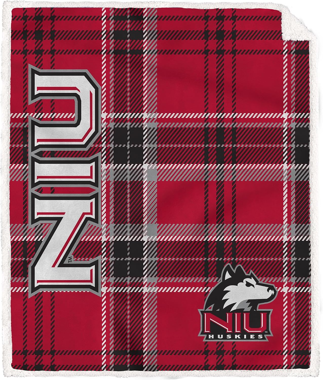 Detalle 2 de Proformance Home NCAA Playmaker Plaid Ultra Cozy Sherpa Throw (Fort Hays State Tigers)