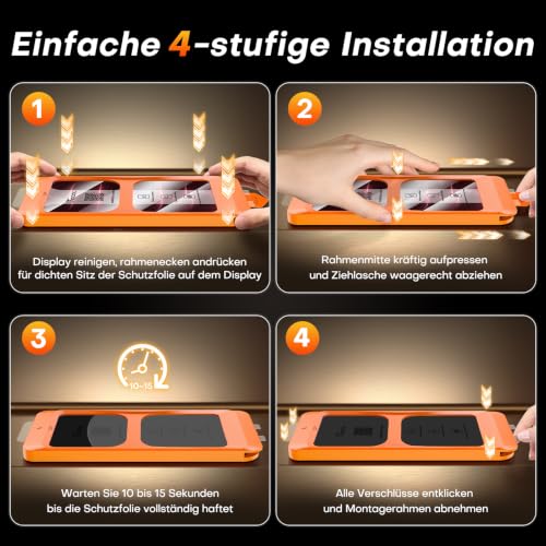 Thumbnail 8 de TOCOL Privacy-Schutzfolie für iPhone 18 Pro 6,3 Zoll – militärischer Schutz, einfache Montage