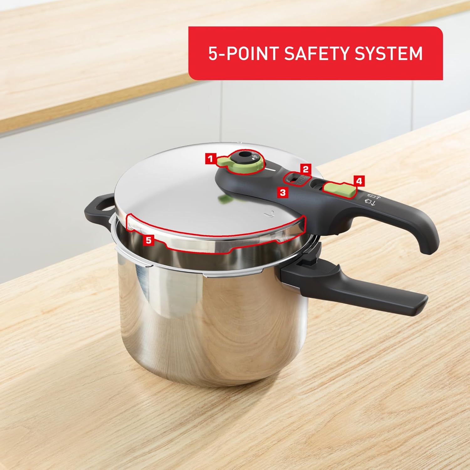 Detalle 2 de TEFAL P2580702 Secure Trendy Schnellkochtopf 6 L