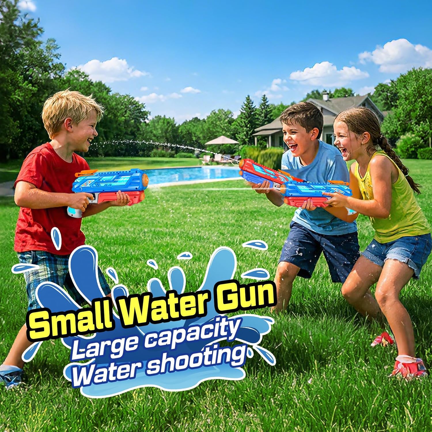 Thumbnail 5 de RONSTONE 2 Pack Kids Water Guns (280ml) with 8.8m Range – Blue & Red