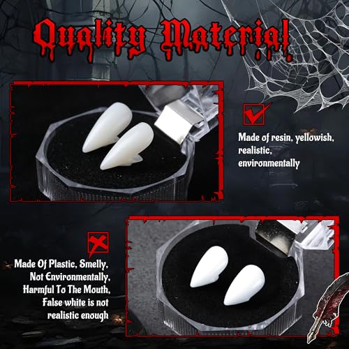 Detalle de VANERIA Crocs de vampire pour cosplay en PVC, 4 tailles avec adhésif