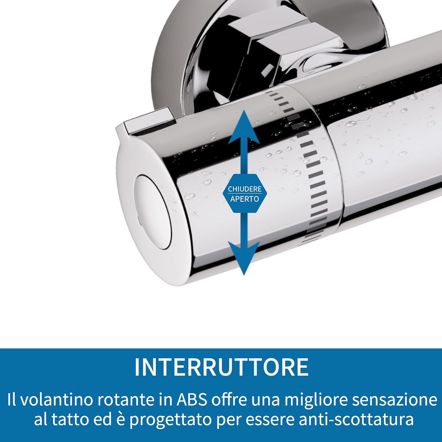 Detalle de MORADO miscelatore doccia termostatico (montaggio a parete) finitura cromata