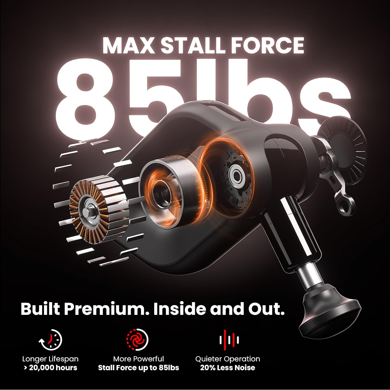 Detalle de Bob and Brad D6 Ultra Massage Gun with Infrared Heating Head (OLED display, 16mm amplitude)