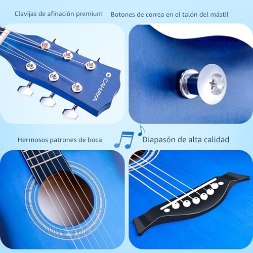 Detalle de CAHAYA Guitarra Acústica de 38 Pulgadas CY0354: kit completo para principiantes