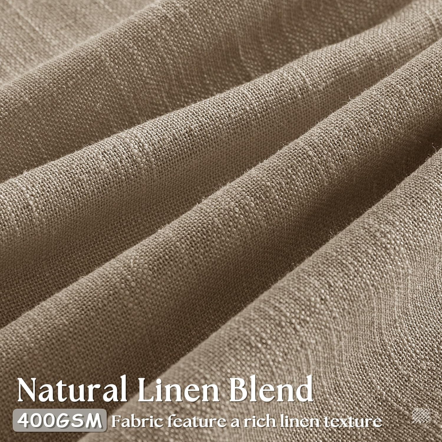 Thumbnail 2 de Neutral Linen Pinch Pleat Curtains, 84-Inch Length (Set of 2) — Farmhouse Boho Back Tab Look