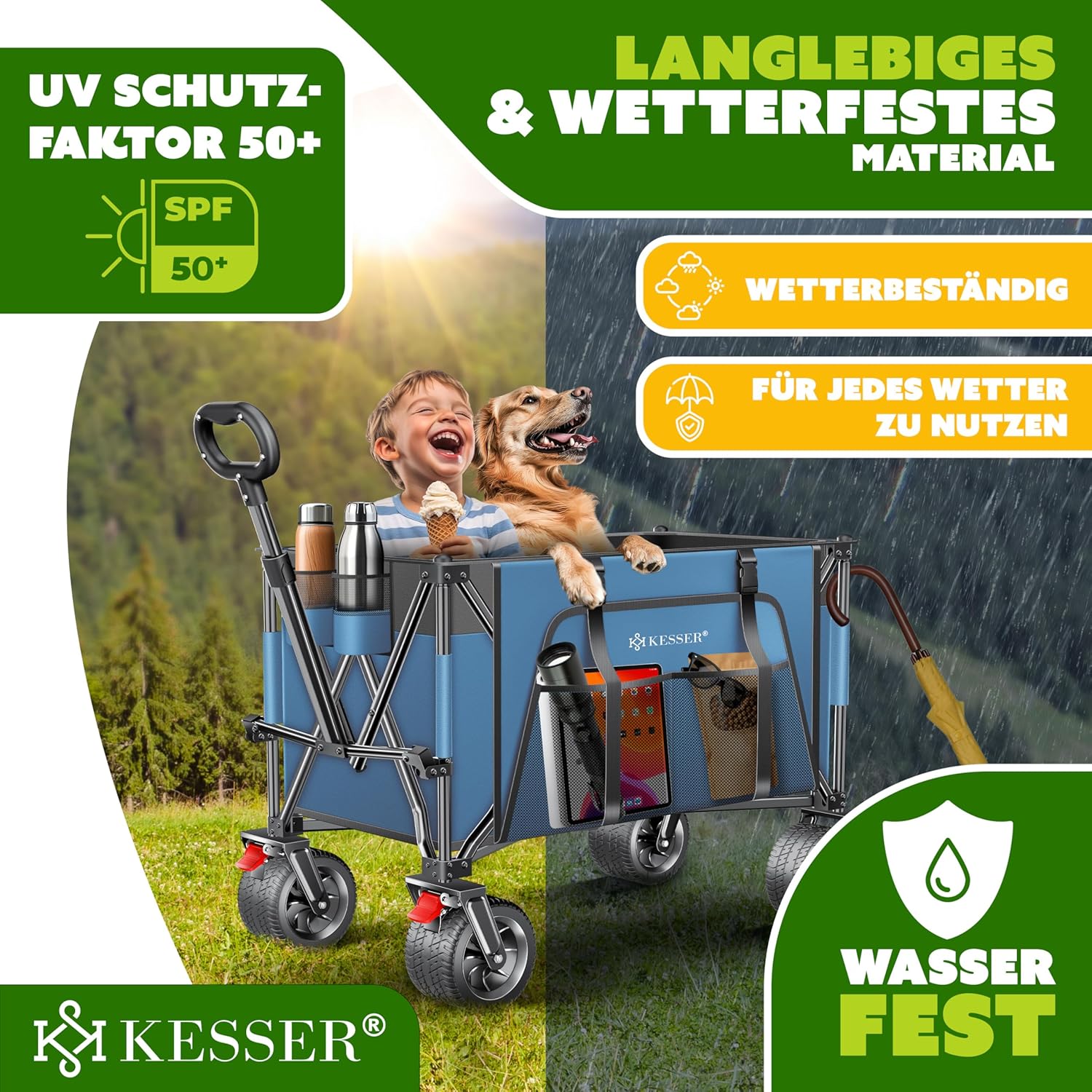 Thumbnail 6 de KESSER® Carro de Mano GTR9000🛻 200kg, Plegable, Ruedas 360°