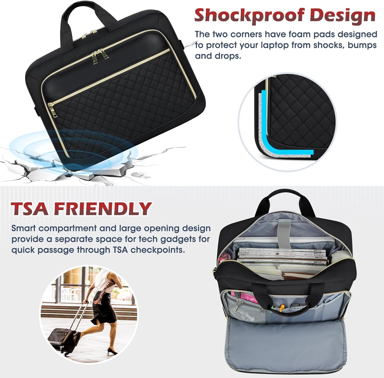 Thumbnail 4 de NEWHEY Laptoptasche 17,3 Zoll für Damen 💼