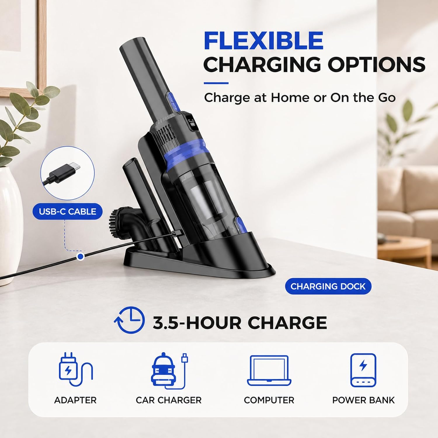 Detalle 2 de Filigo VC032 Cordless Handheld Vacuum, 3-in-1 with HEPA Filter