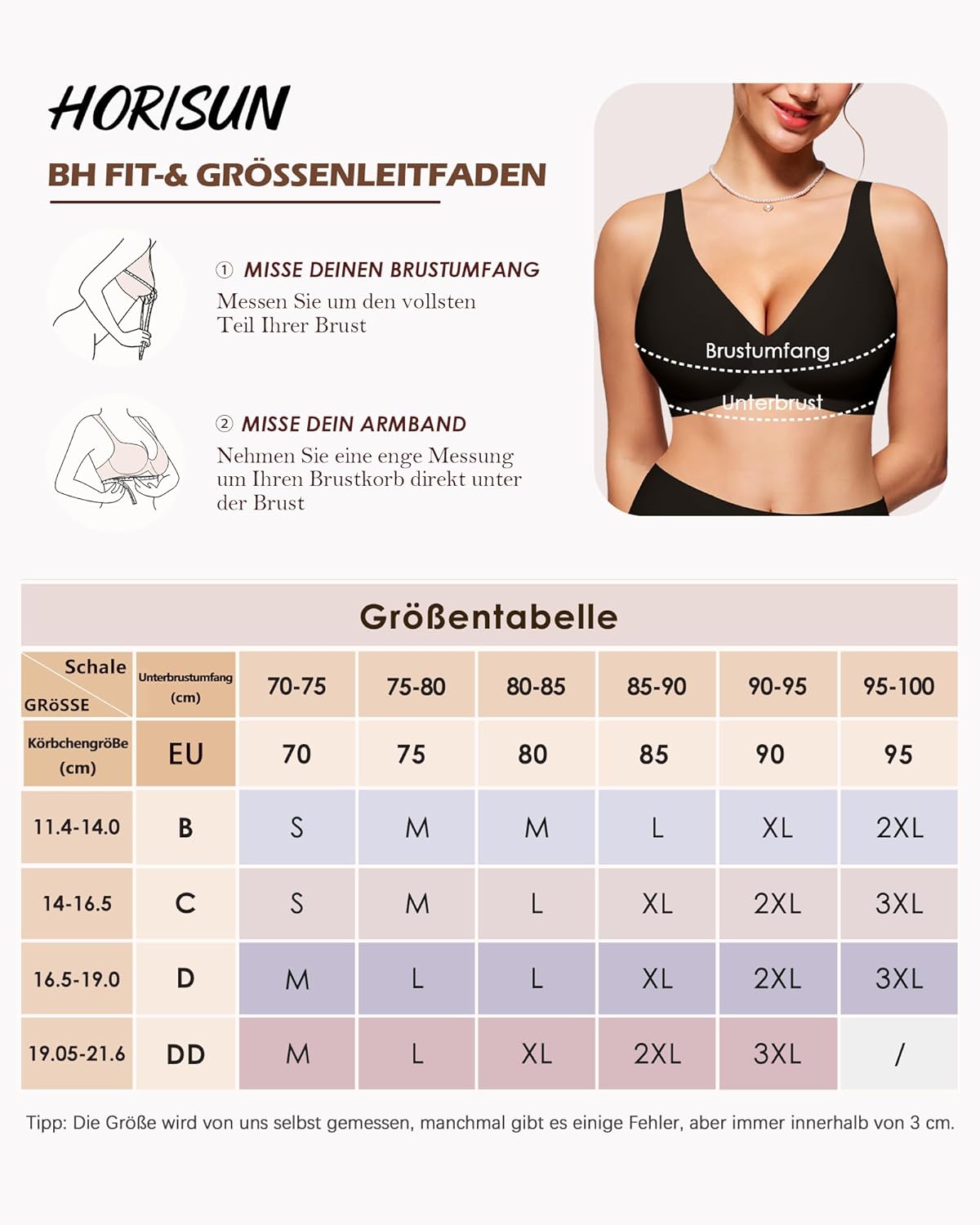 Thumbnail 5 de HORISUN Tiefer V ohne Bügel BH für Damen – sanfter Halt, nahtloser Bralette mit Jelly-Unterstützung