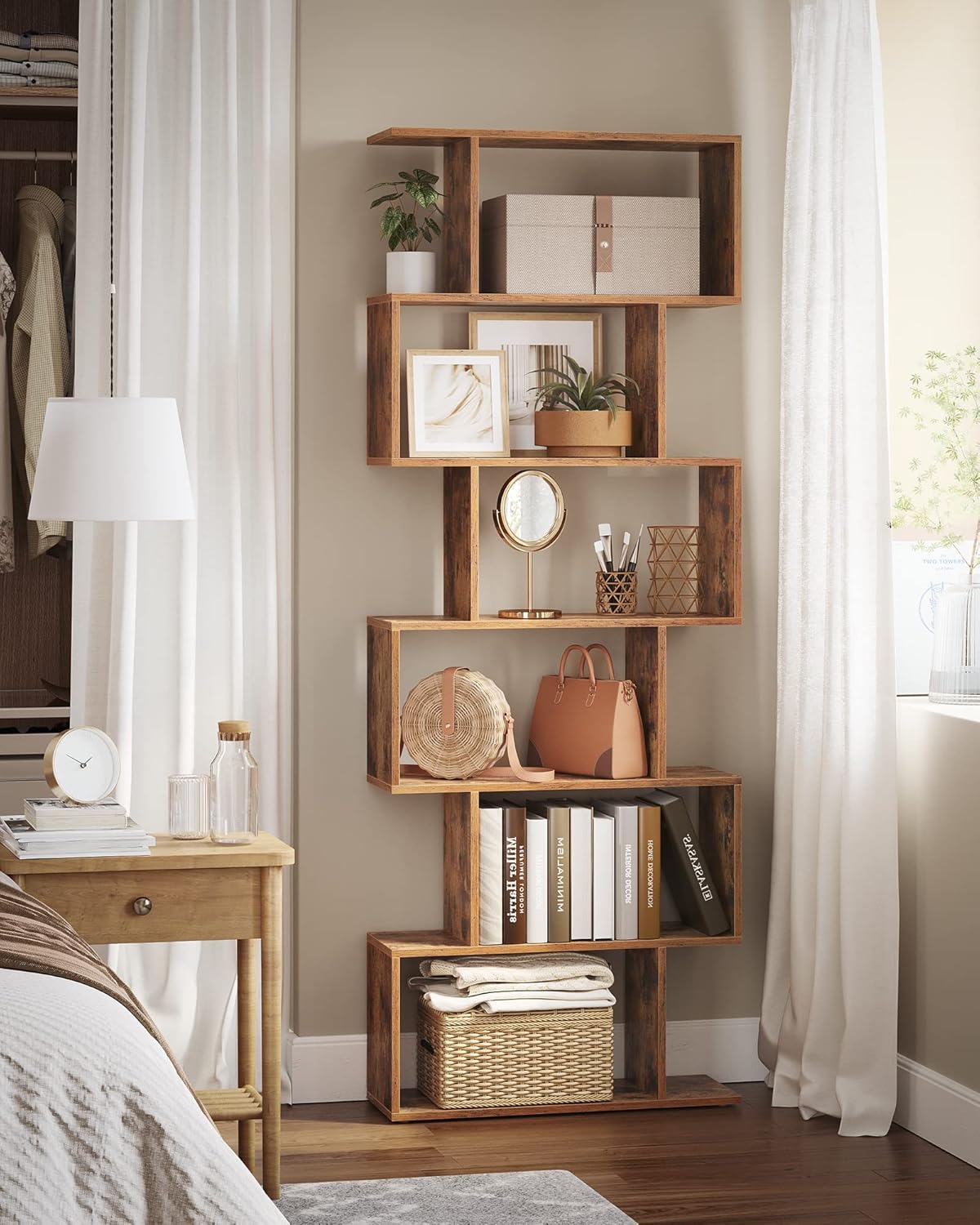 Thumbnail 3 de VASAGLE Scaffale a 6 Ripiani LBC61BX: Libreria moderna 24 x 70 x 191,6 cm in Marrone Vintage
