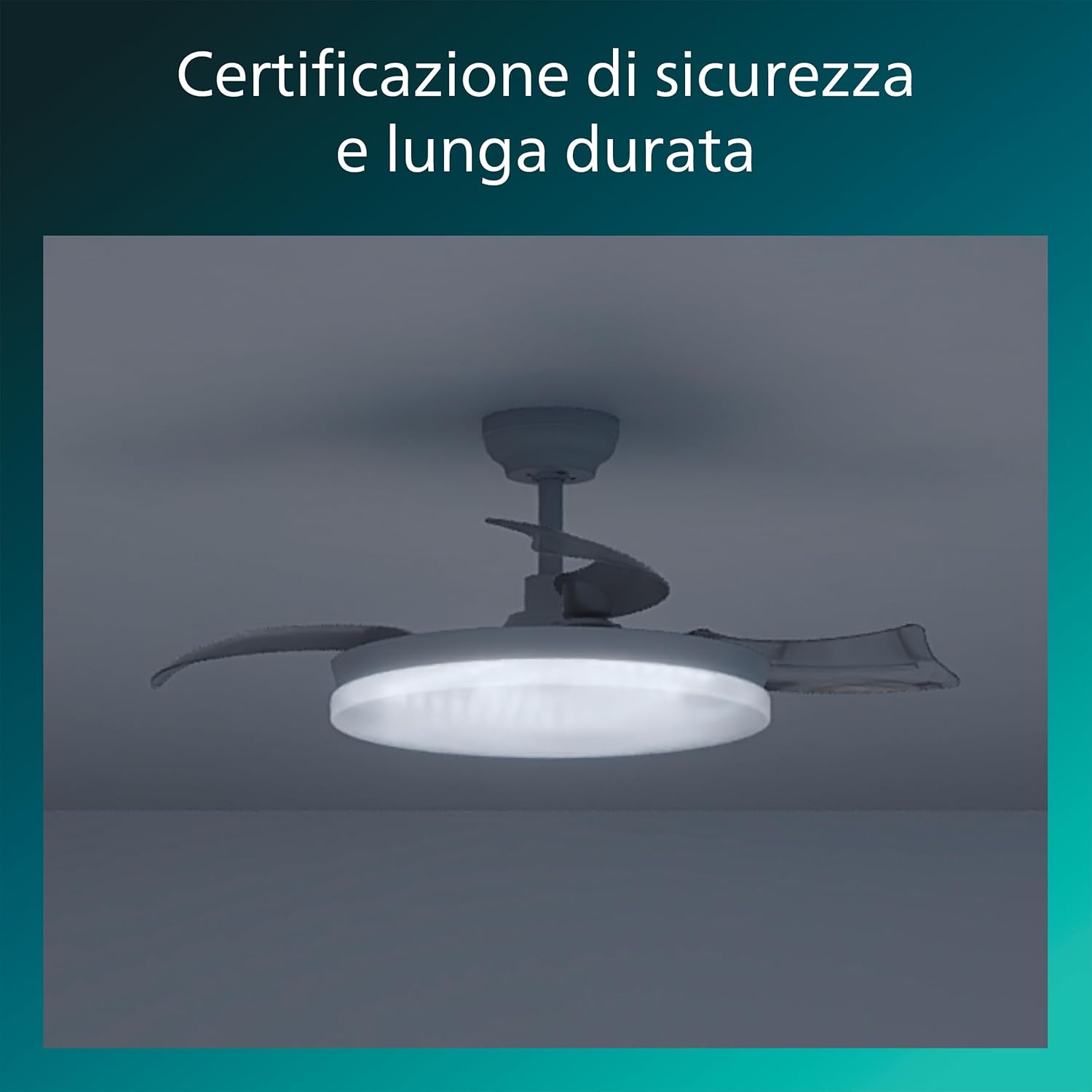 Thumbnail 3 de Philips Solr ventilatore a soffitto con pale retrattili e luce LED integrata, 3 pale, Luce Bianca regolabile