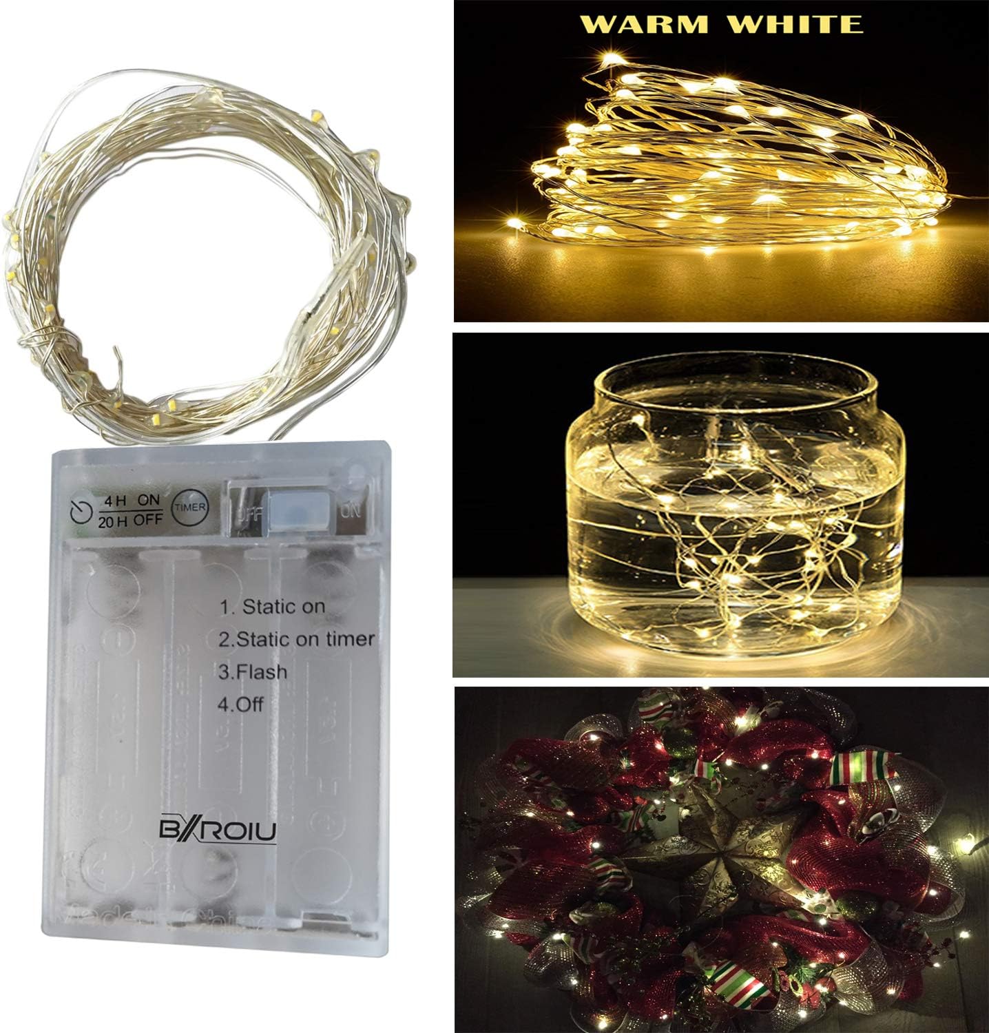 Detalle 2 de BXROIU Guirnaldas de luces 5 metros 50 LEDs