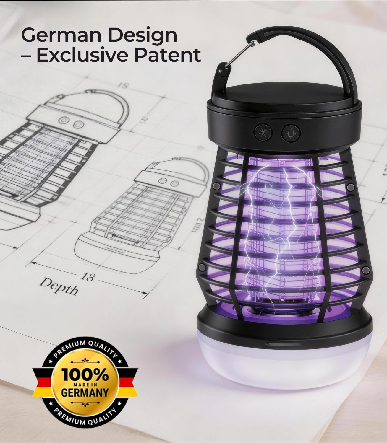 Thumbnail 2 de Ultra-Quiet Fly Zapper with Dual-Band UV, 360° Coverage and Wireless Design