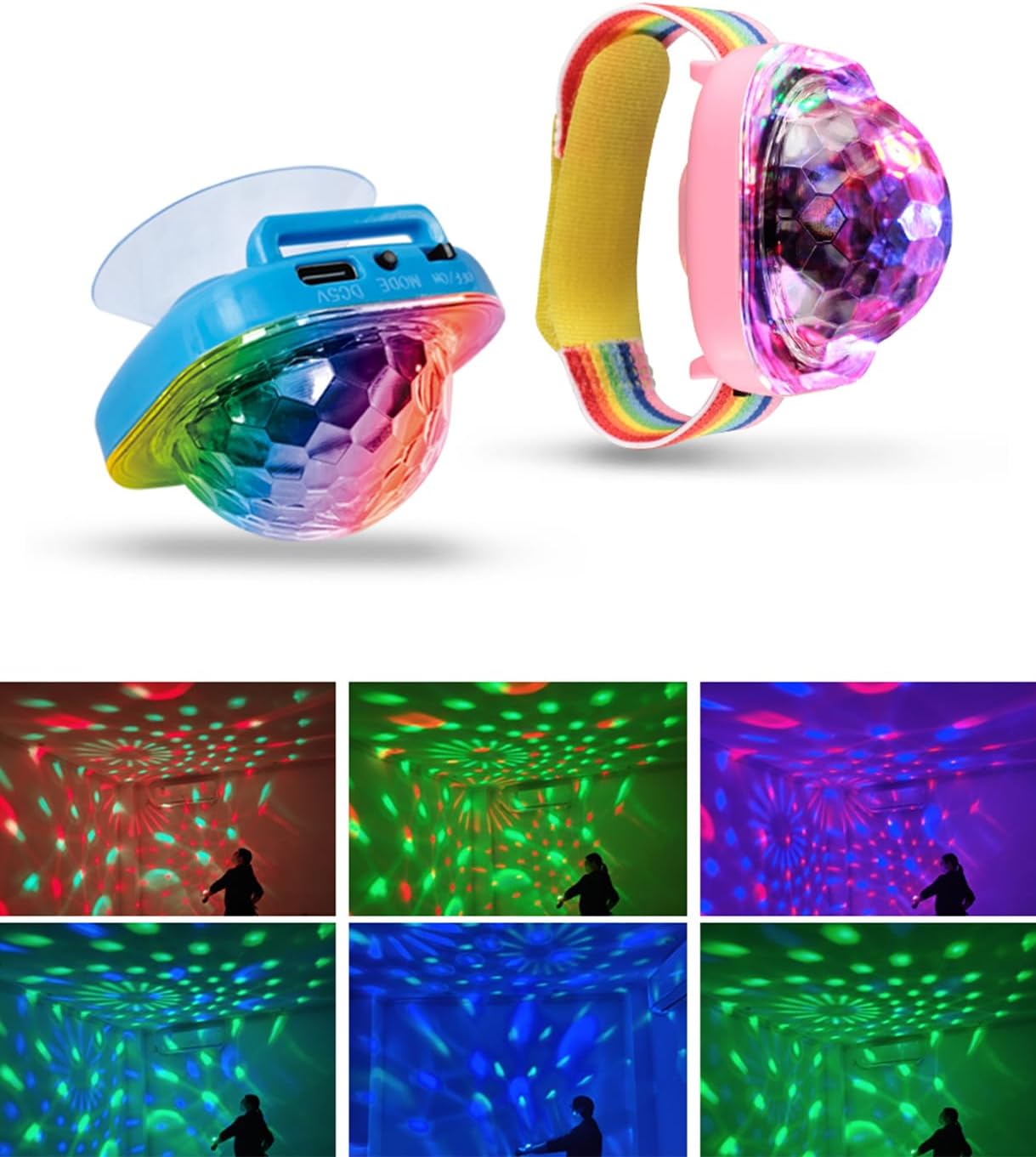 Thumbnail 6 de MOSFiATA XKL-Q1 Mini Magic Ball LED Party Light, Pink, USB Rechargeable