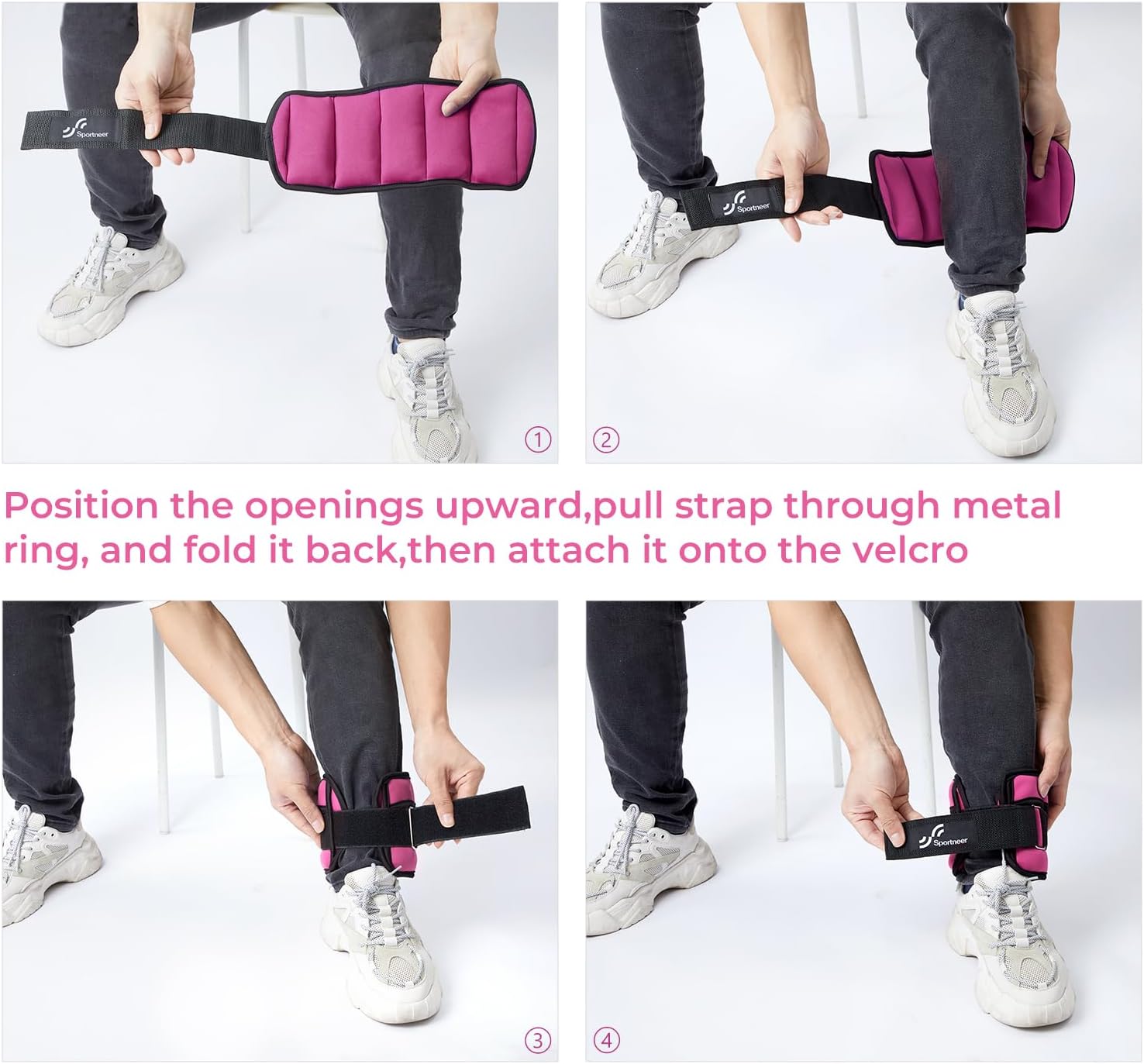 Thumbnail 5 de Sportneer Adjustable Ankle Weights Set: Leg Weights for Home Workouts