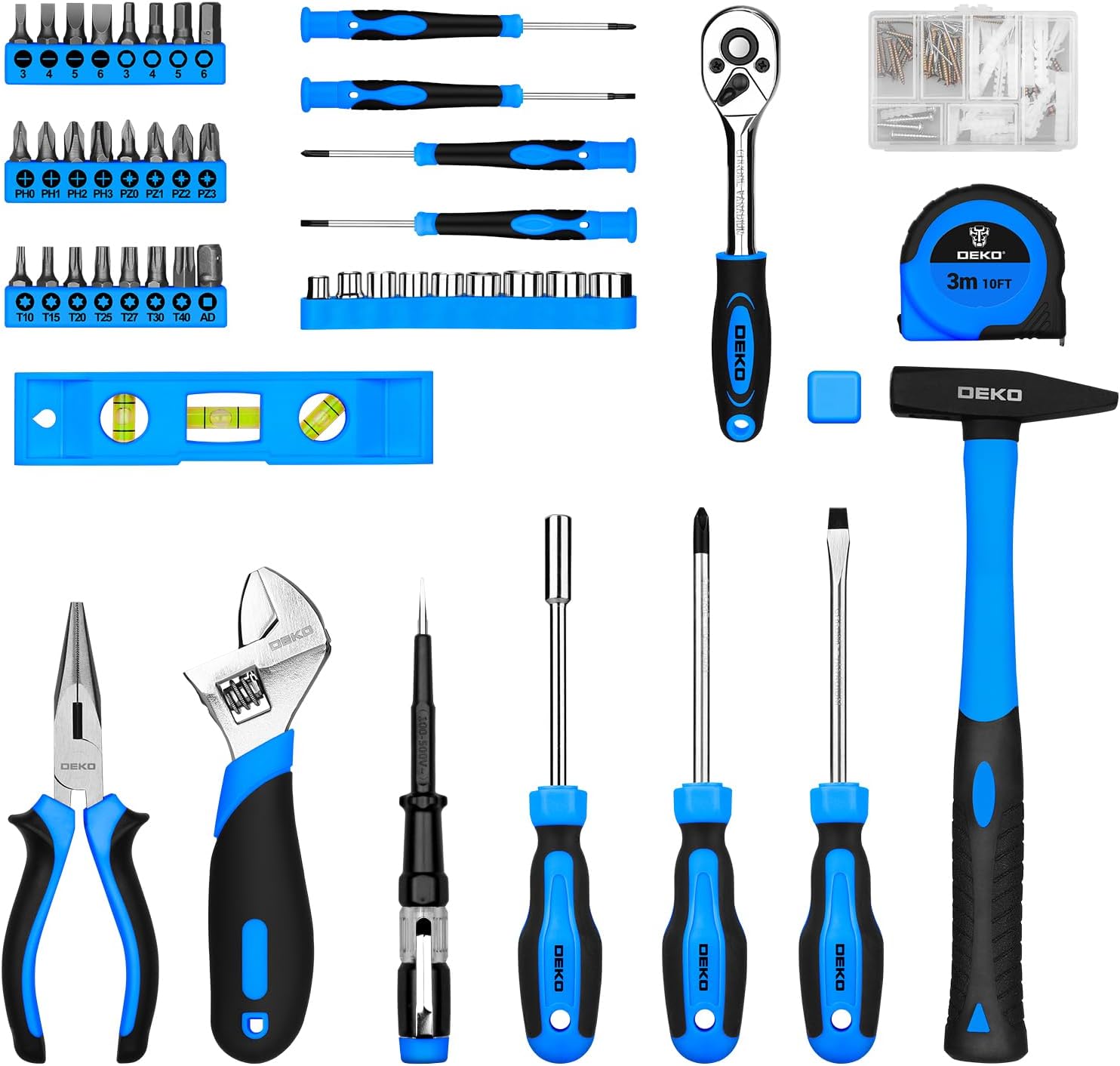 Detalle de DEKO Cassetta Attrezzi Completa 138 Pezzi: kit versatile per fai da te, casa e ufficio