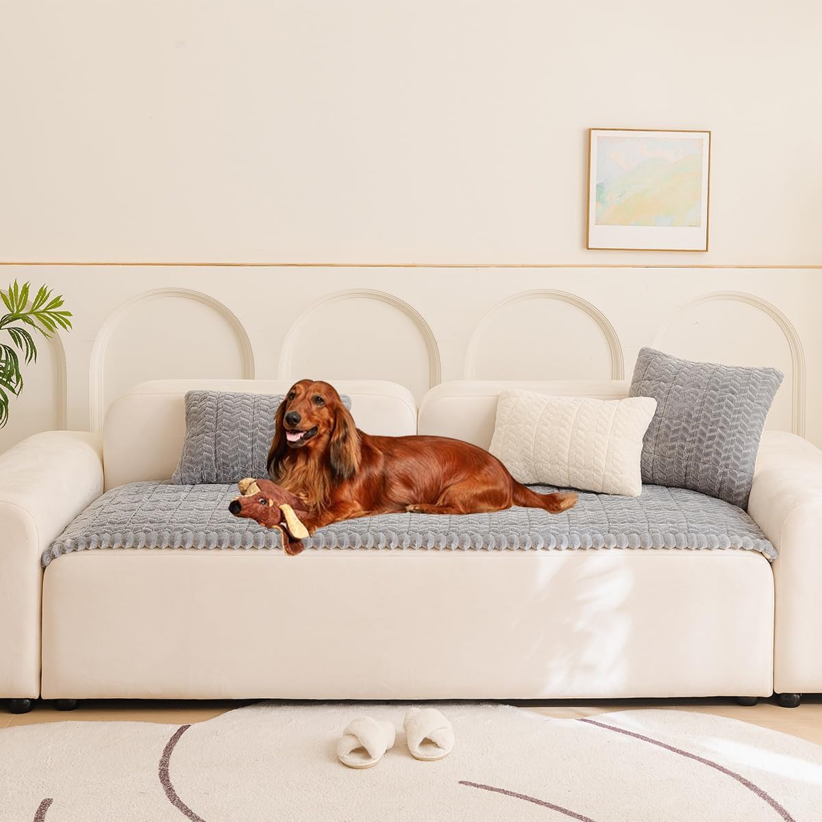 Detalle de Mitid Fuzzy Sofa Cover 72" pet-friendly ๐