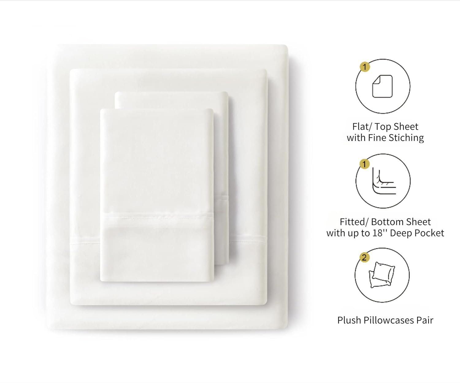Thumbnail 1 de Lanest Housing Silk Satin Sheets Set (Queen) in Ivory — Cooling, Hypoallergenic, Deep Pockets