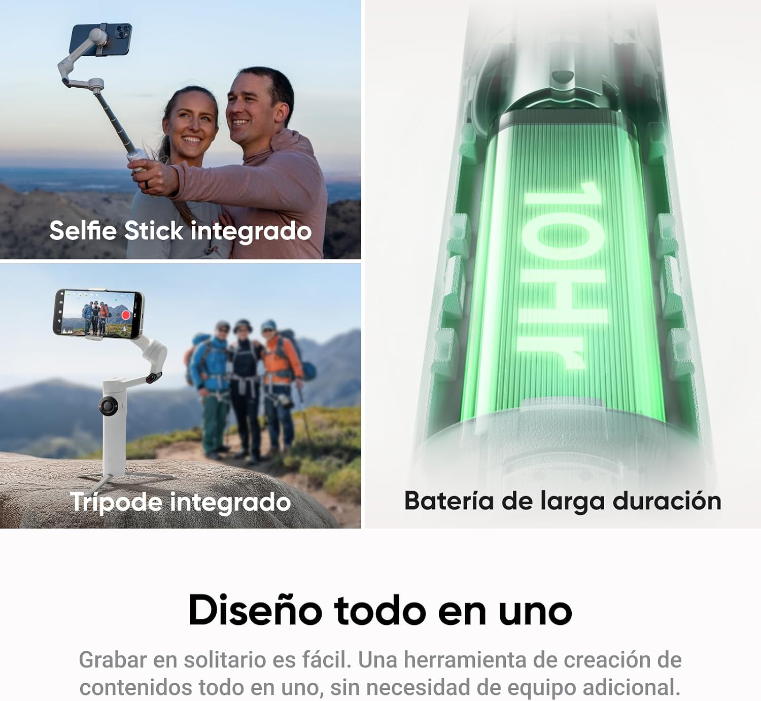 Thumbnail 1 de Insta360 Flow 2 Plus gimbal 10 h autonomía