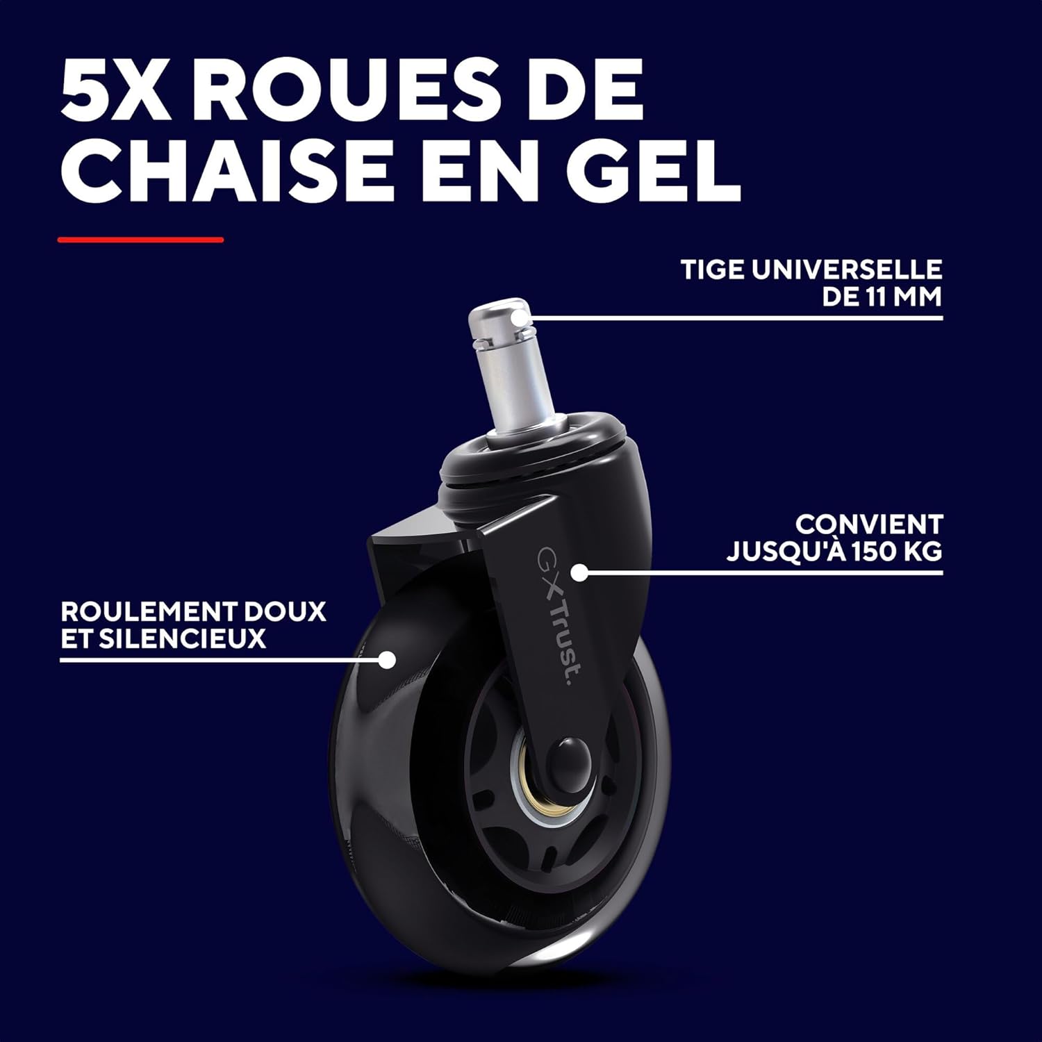 Thumbnail 1 de GXTrust 702 Roulette 75 mm pour chaise