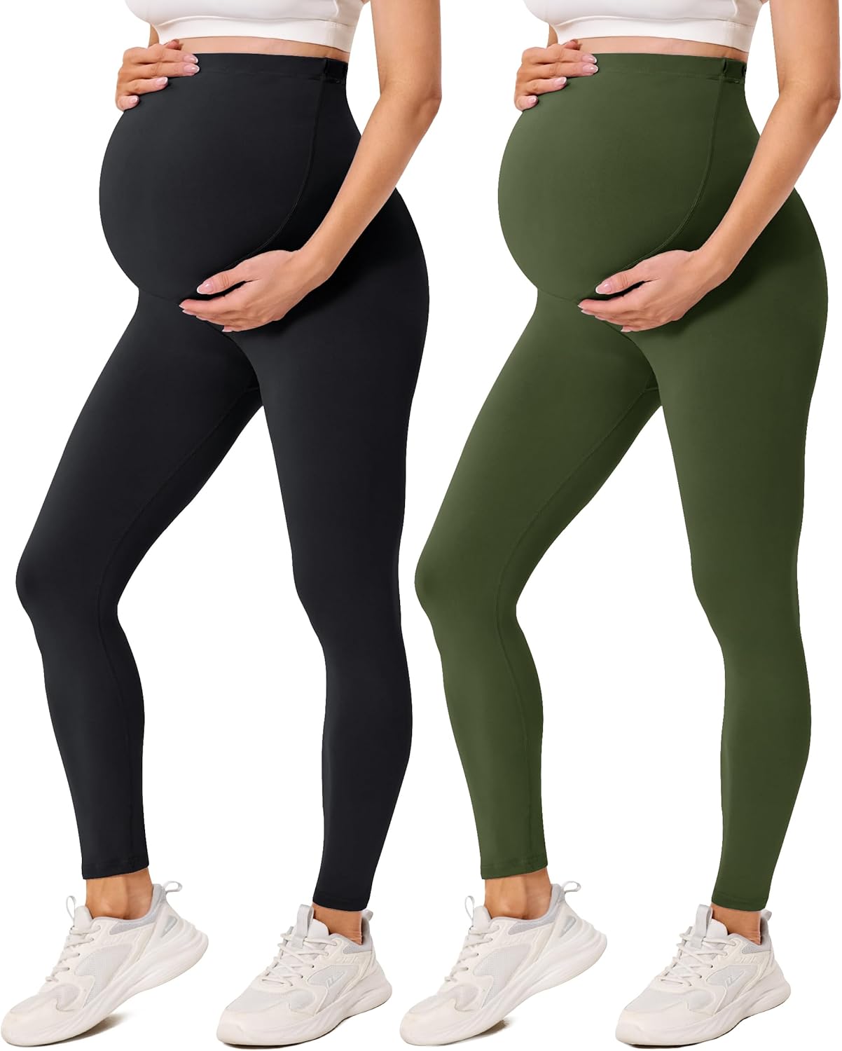Thumbnail 6 de BAYDI Creamlush Schwangerschaftsleggings mit verstellbarem Bauchbund – High-Waist, blickdichte Umstandsleggings