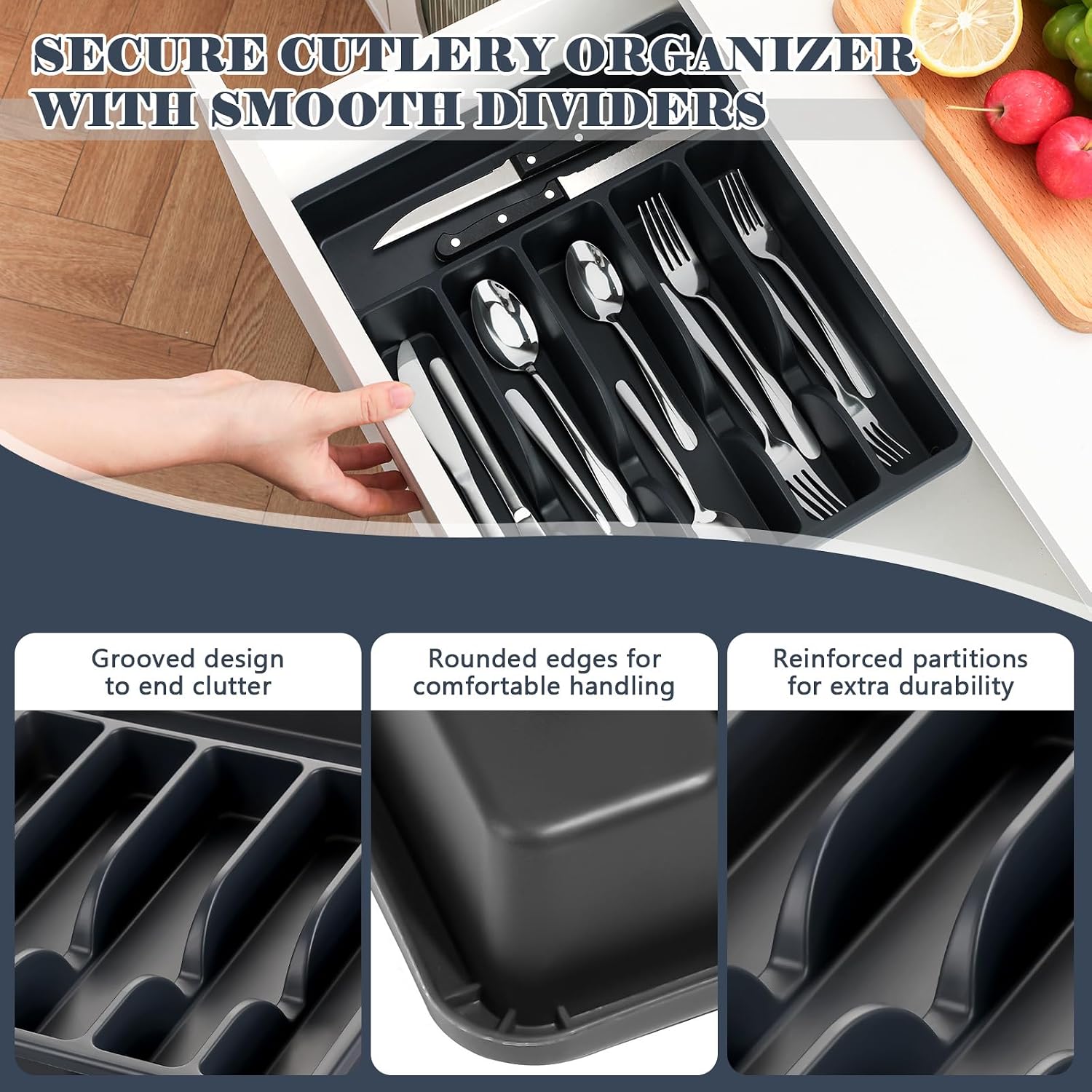 Detalle de BEWOS Stainless Steel Silverware Set 49-Piece