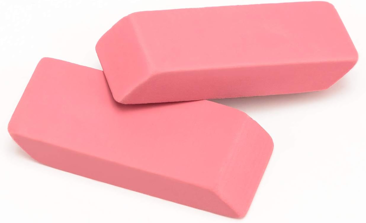 Detalle de Amazon Basics Rectangular Erasers for School and Office, Pink, 24 Count