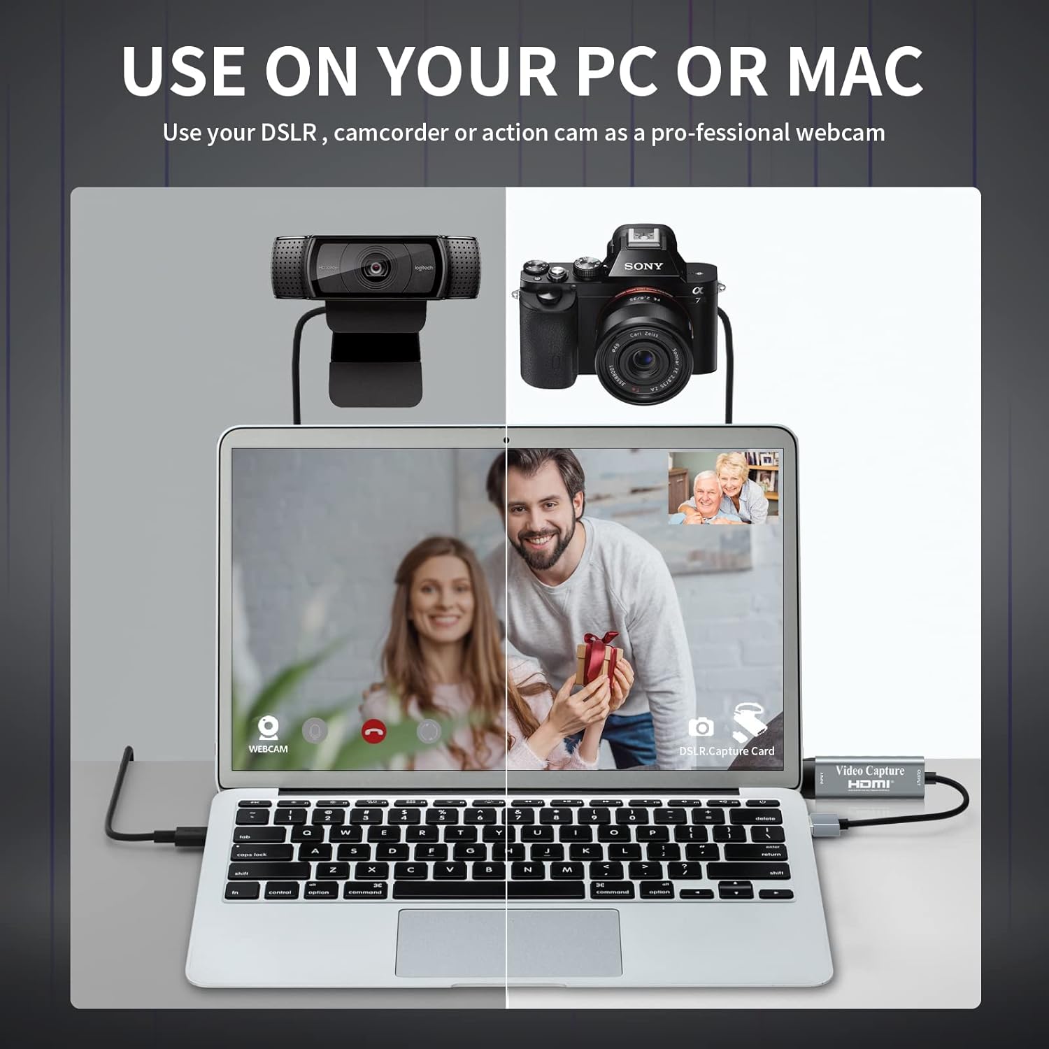 Detalle de Papeaso 4K HDMI to USB Capture Card: Compact, Plug-and-Play 1080p Live Capture
