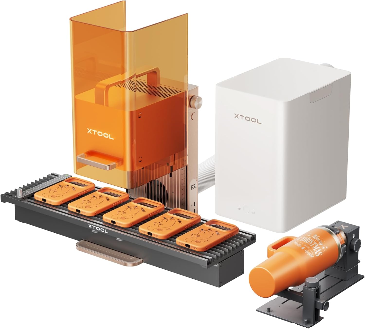 Detalle de xTool F2 Incisore Laser Deluxe Bundle: Doppio laser 15W + 5W IR con Telecamera 50MP, Incisione rapida e portatile per metallo, legno e acrilico