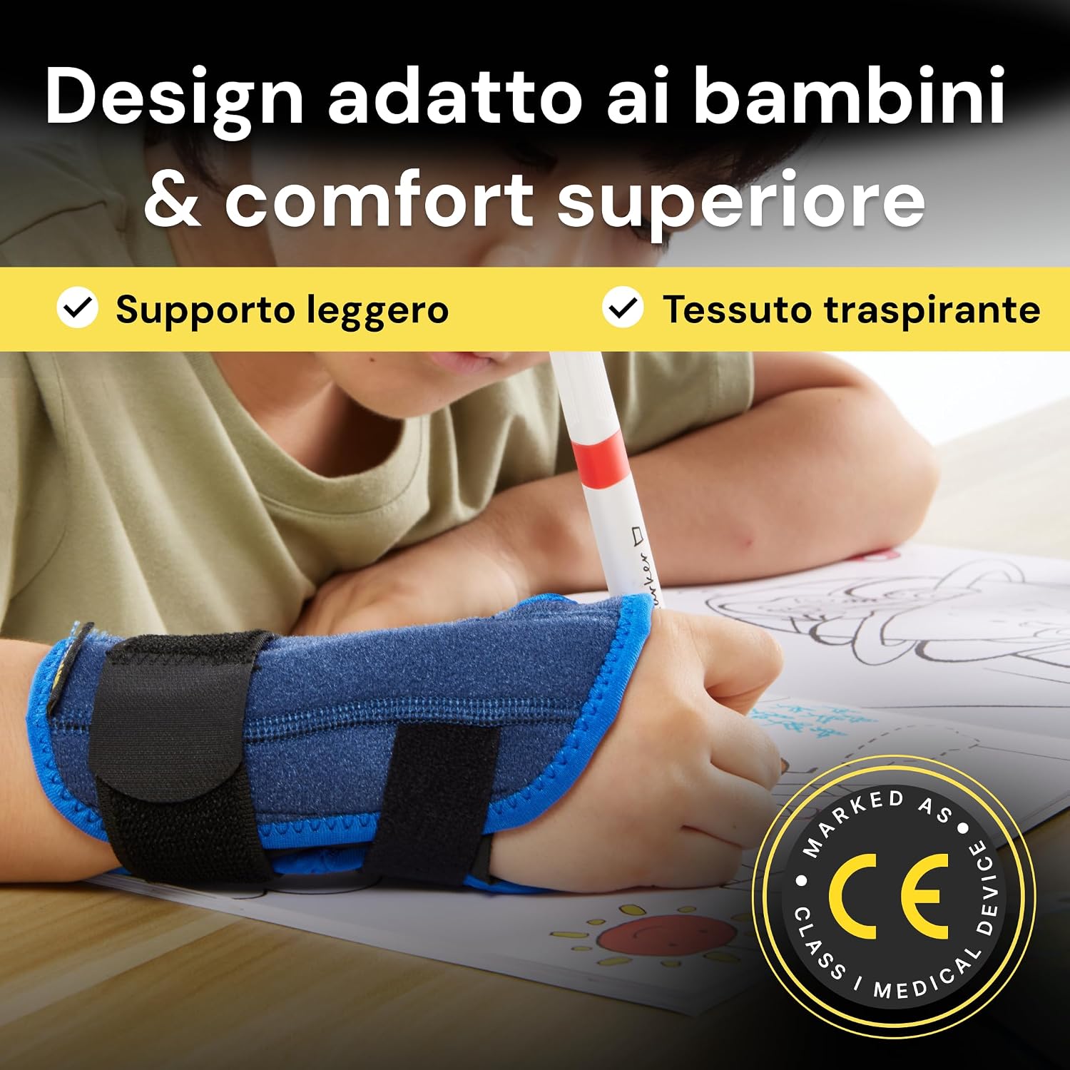 Thumbnail 2 de BraceUP Fascia da Polso Stabilizzata Bambini Blu
