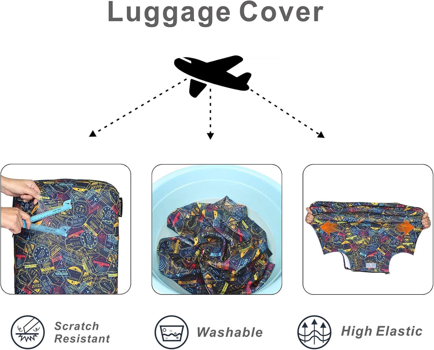 Thumbnail 3 de Explore Land Travel Luggage Cover 18-32 Inch
