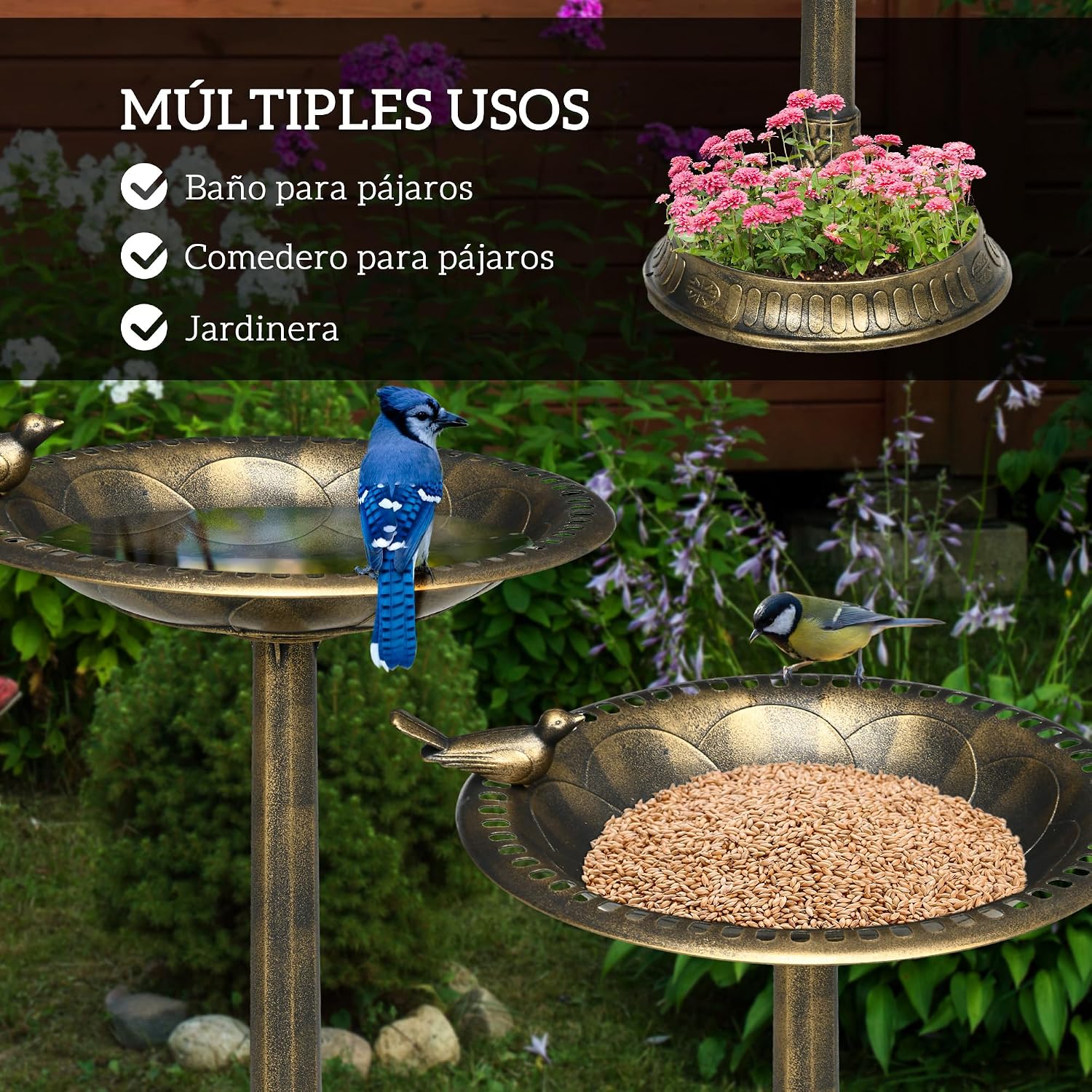 Thumbnail 2 de Outsunny Baño para Pájaros 72 cm