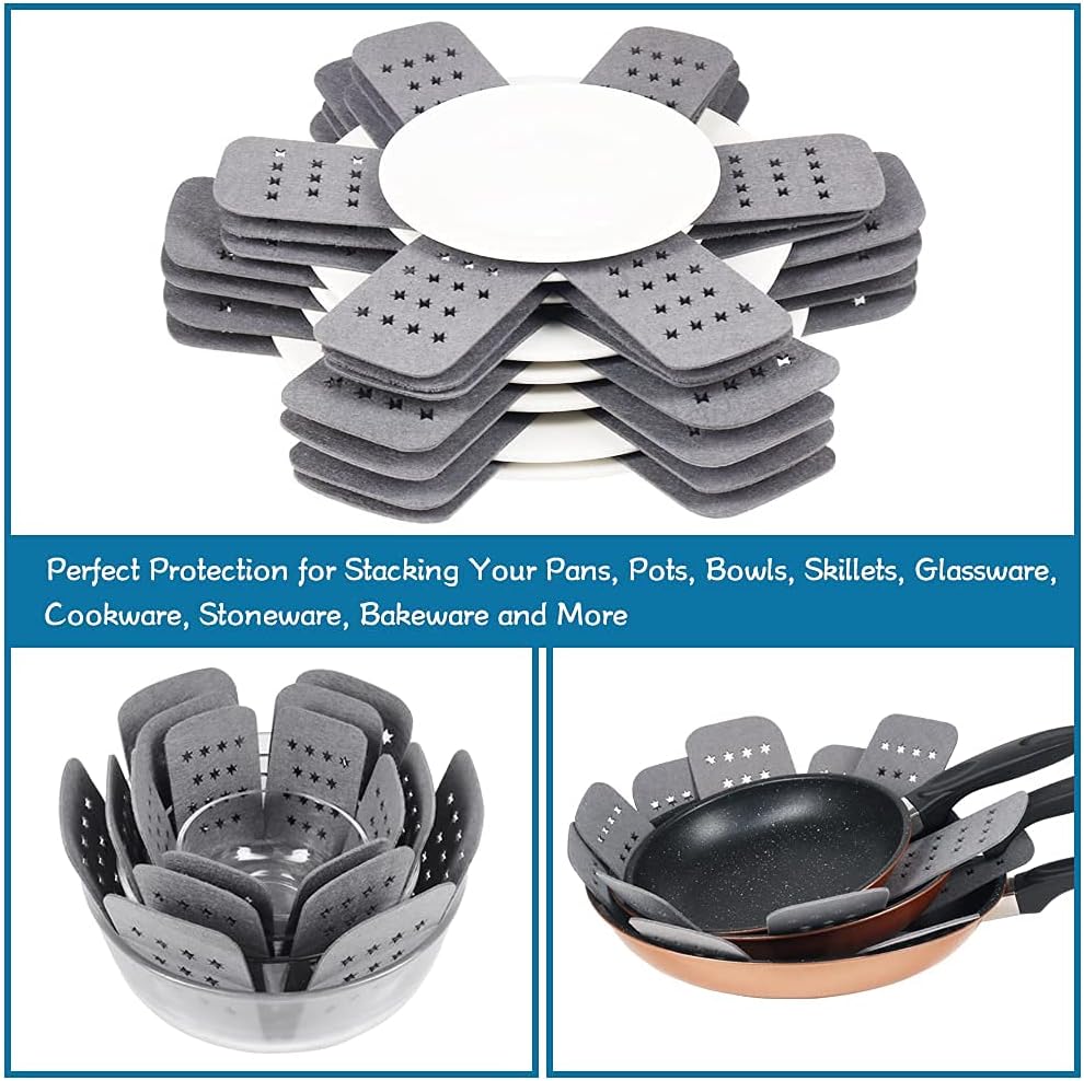 Detalle 2 de Pan Protectors Set of 12 with 3 Sizes - Gray ⌛