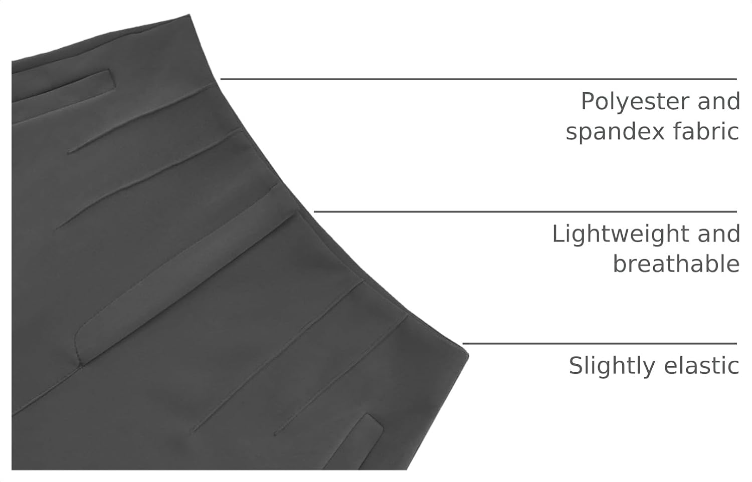 Detalle 2 de LOVESHOOT Women's Stretchy Dress Pants: High-Waisted Pleated Straight-Leg Workwear
